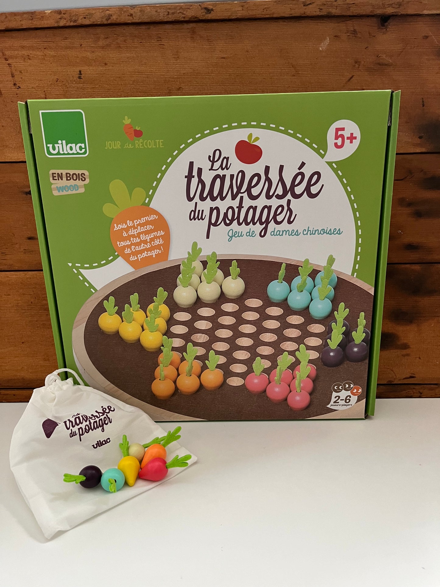 Wooden Family Game - VEGGIE CHINESE CHECKERS!