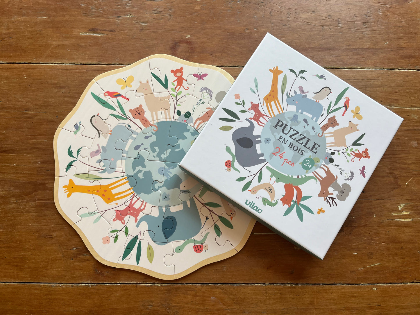 Puzzle, Baby - Wooden ANIMALS OF THE WORLD, in the round!