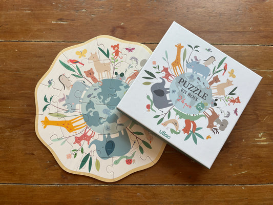 Puzzle, Baby - Wooden ANIMALS OF THE WORLD, in the round!