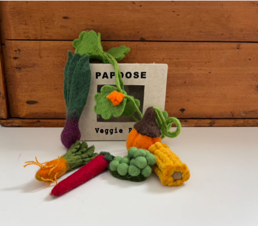 Kitchen Play Food - ENSEMBLE DE LÉGUMES en laine, 5 légumes !