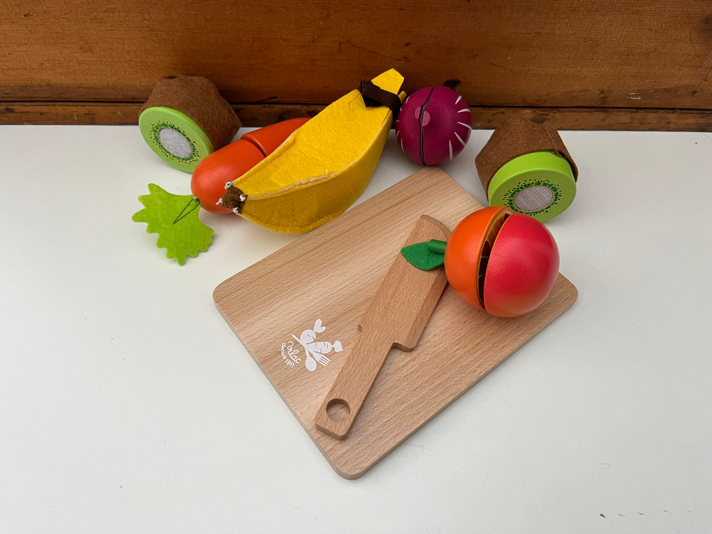 Kitchen Play Food - Wooden CUTTING FRUITS AND VEGETABLES, 15 pieces!