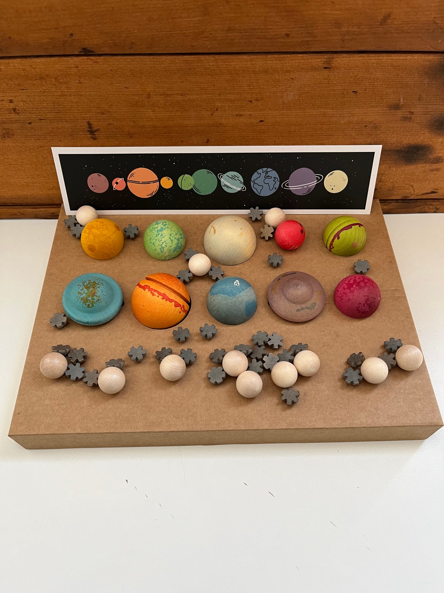 Wooden Toy by Grapat - DEAR UNIVERSE, 10 Big PLANETS and 35 Little STARS!