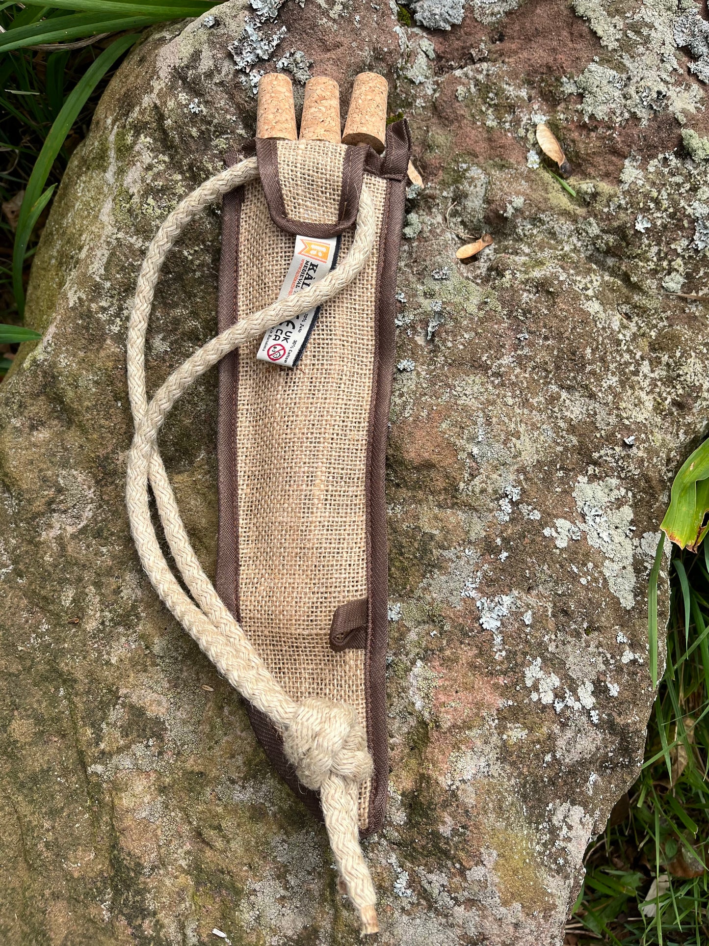 Support royal en bois pour arc et flèche en jute carquois