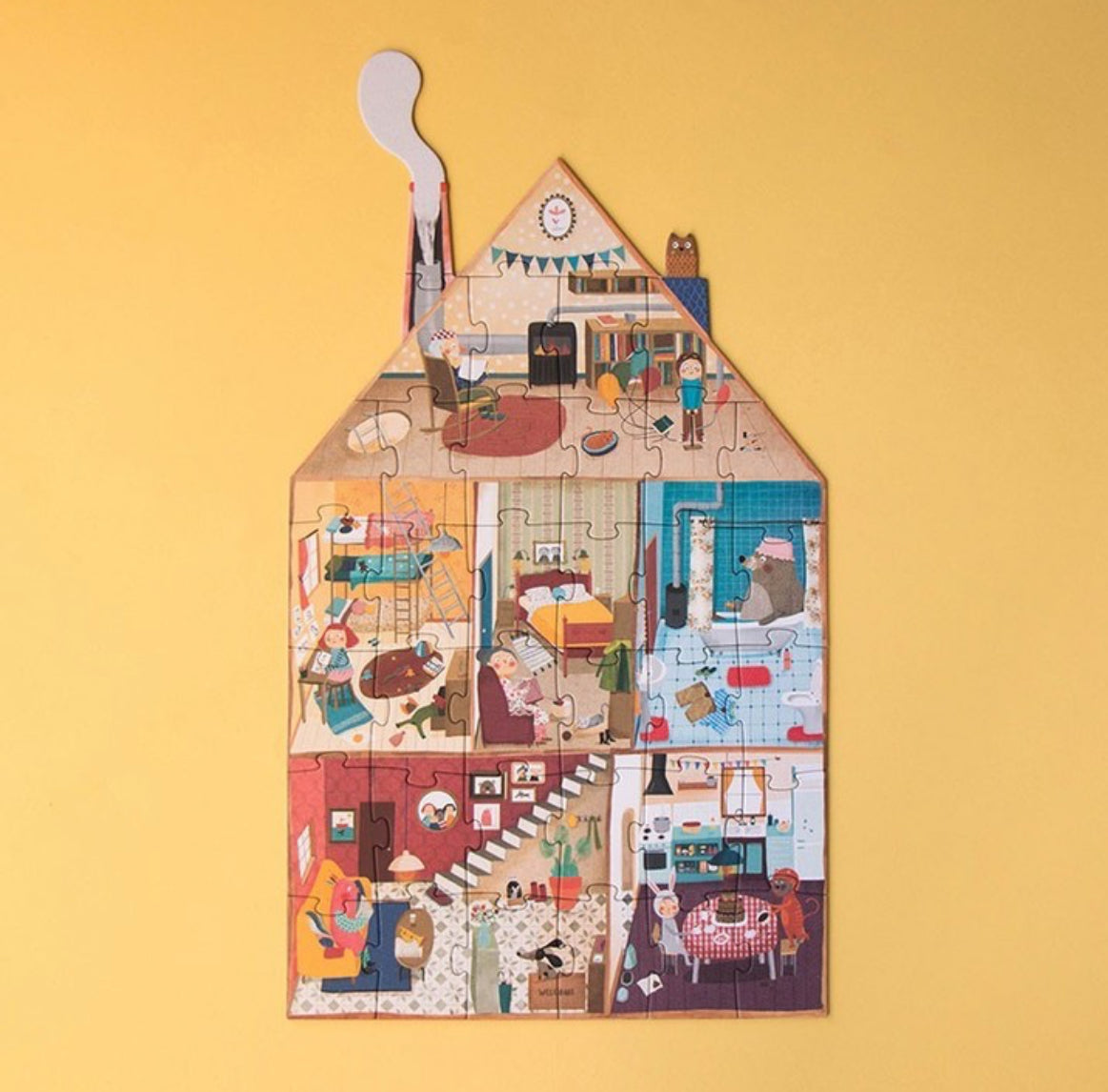 Puzzle - BIENVENUE CHEZ MA MAISON, Réversible !