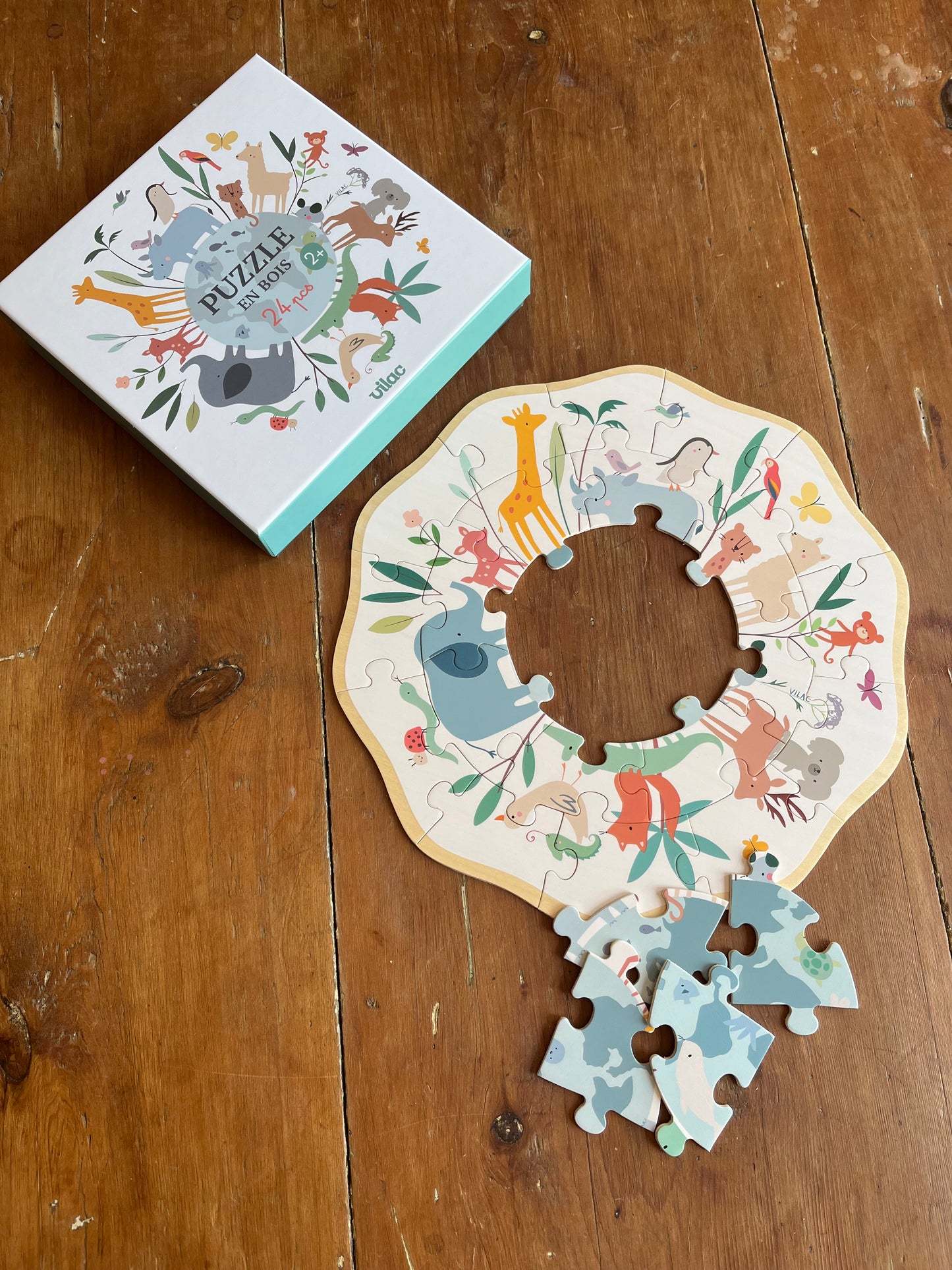 Puzzle, Baby - Wooden ANIMALS OF THE WORLD, in the round!
