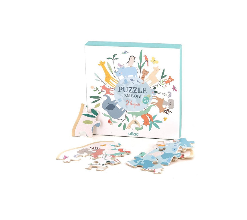 Puzzle, Baby - Wooden ANIMALS OF THE WORLD, in the round!