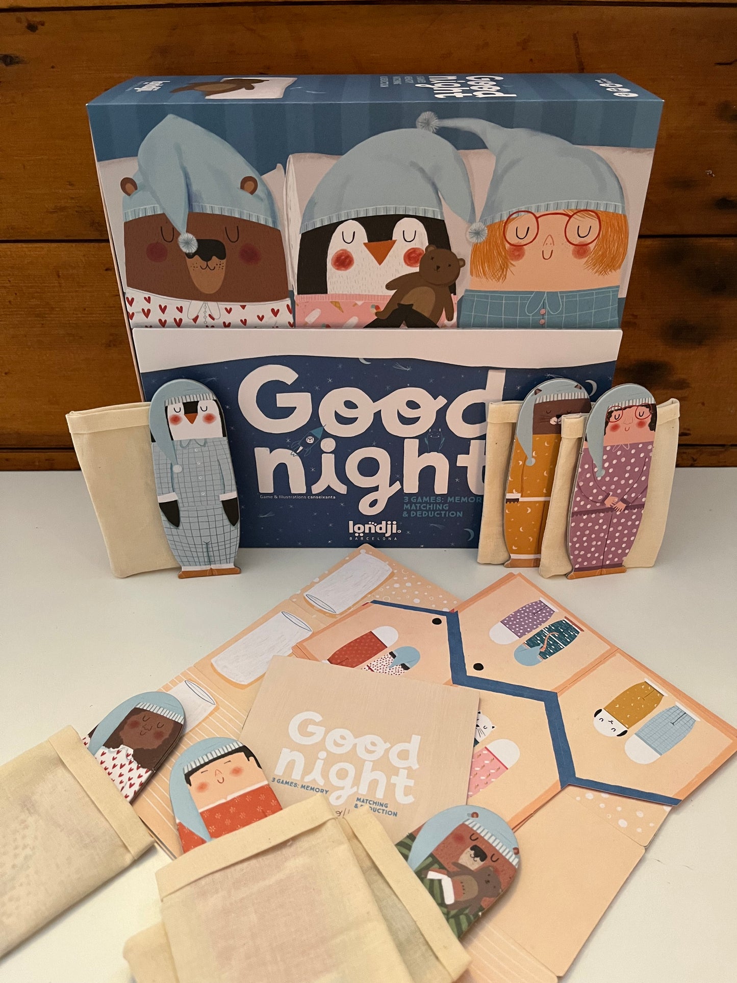 Family Game Set - GOOD NIGHT 😴, 3 Memory games-in-one, with Sleeping Bags!