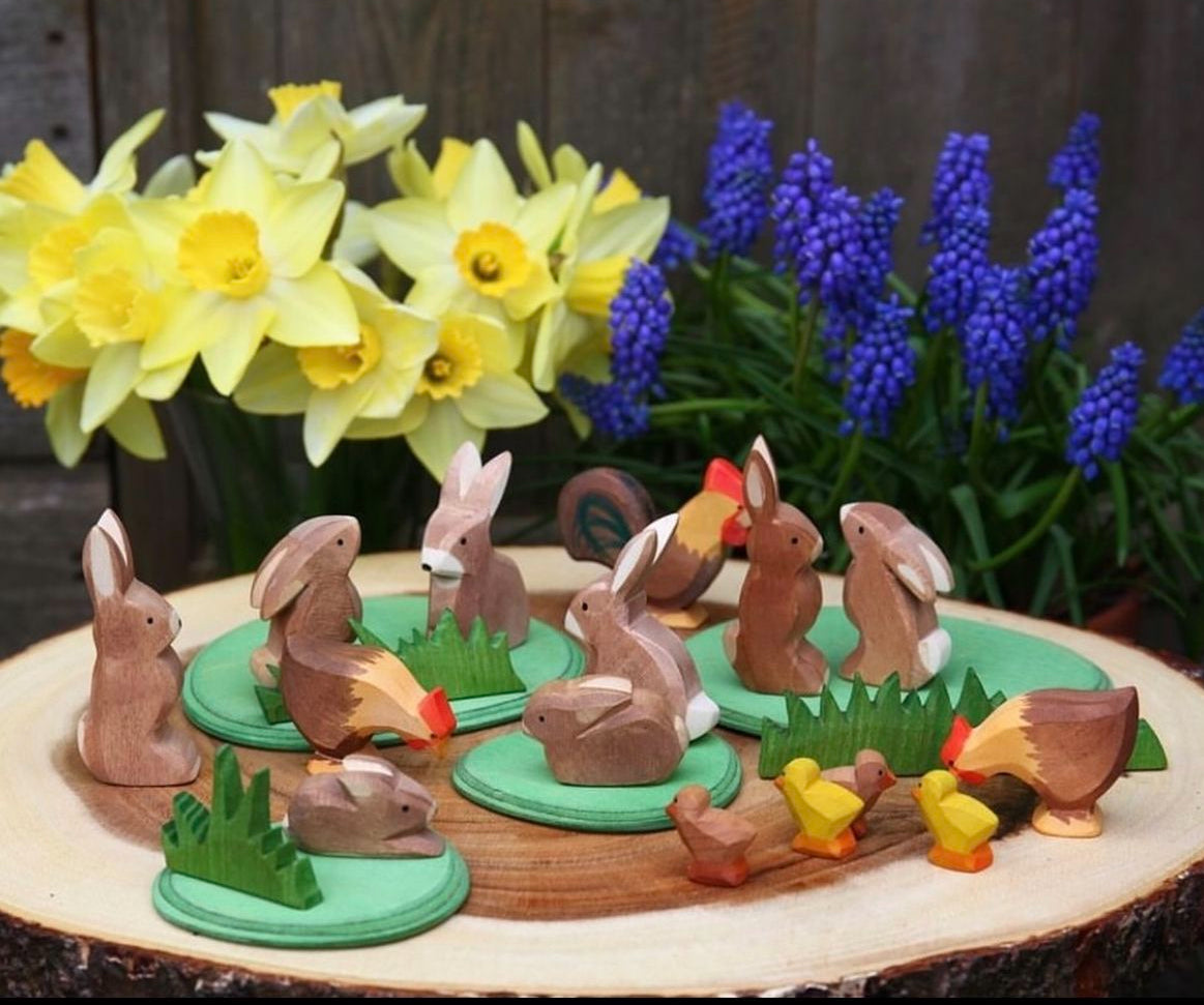 Wooden Dollhouse Play - RABBIT, sitting