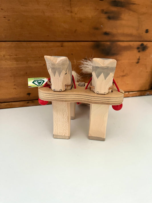 Wooden Dollhouse Play - HORSE TRAILER HARNESS, can fit 2 Animals!