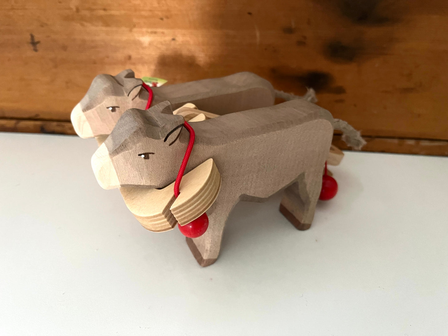 Wooden Dollhouse Play - HORSE TRAILER HARNESS, can fit 2 Animals!