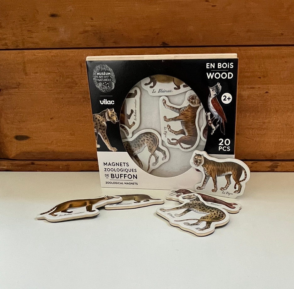 Ensemble d'activités - AIMANTS en bois, "Histoire naturelle zoologique", 20 aimants !