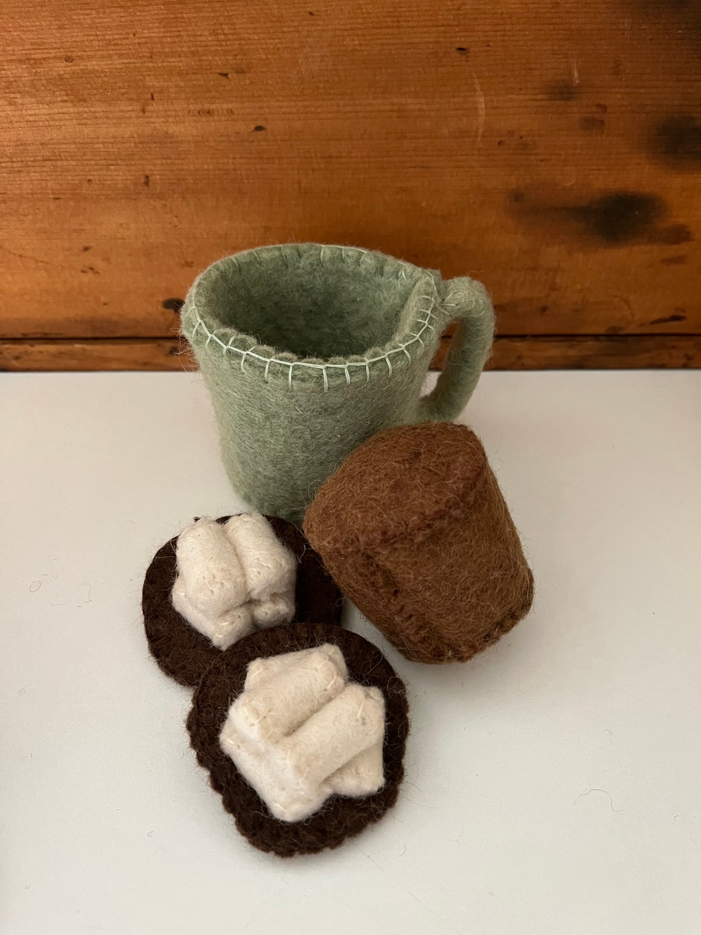 Kitchen Play Food - Wool Felted MUGS OF HOT CHOCOLATE, 16 pieces!