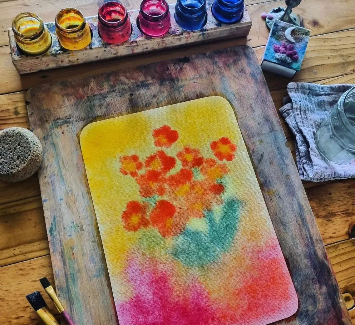 Painting GLASS JARS and WOODEN HOLDER, for 6 & 3 jars! - Art