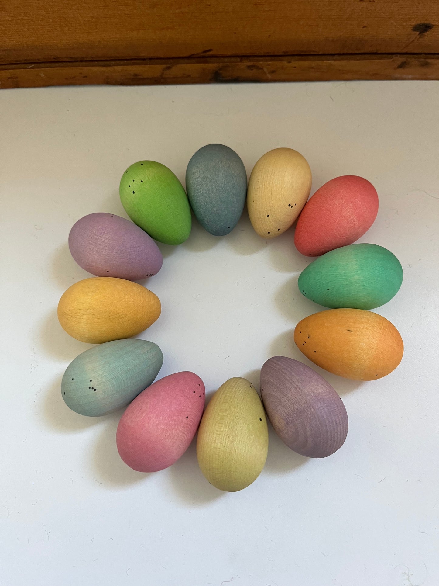 Wooden Toy by Grapat - HAPPY EGGS, 12 colours!