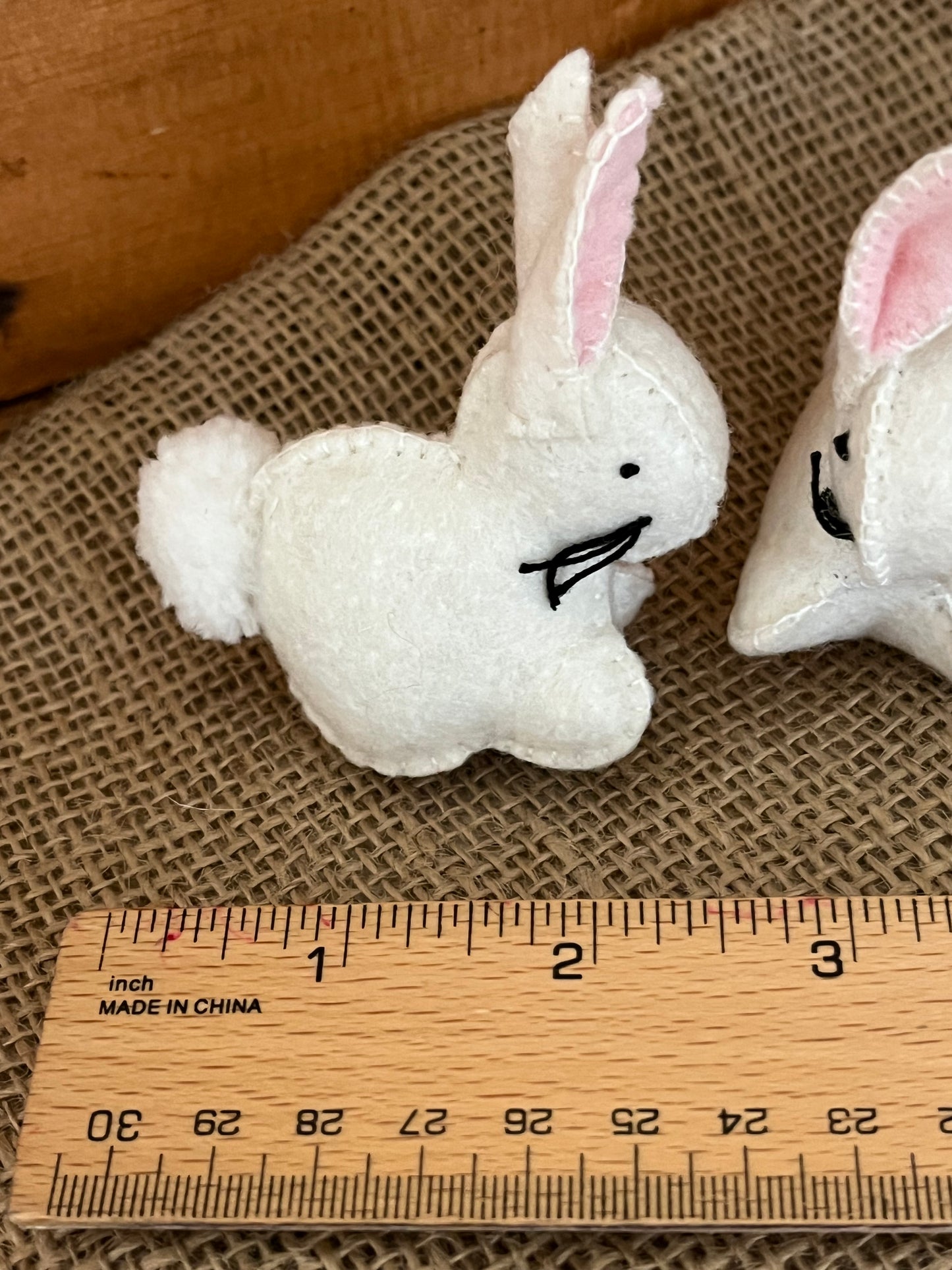Dollhouse Soft Toy - FELT WHITE RABBIT