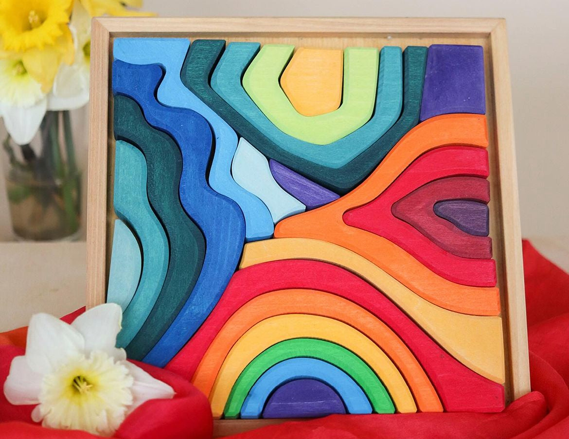 Wooden Toy - Grimm's PUZZLE FOUR ELEMENTS Set, 23 pieces!