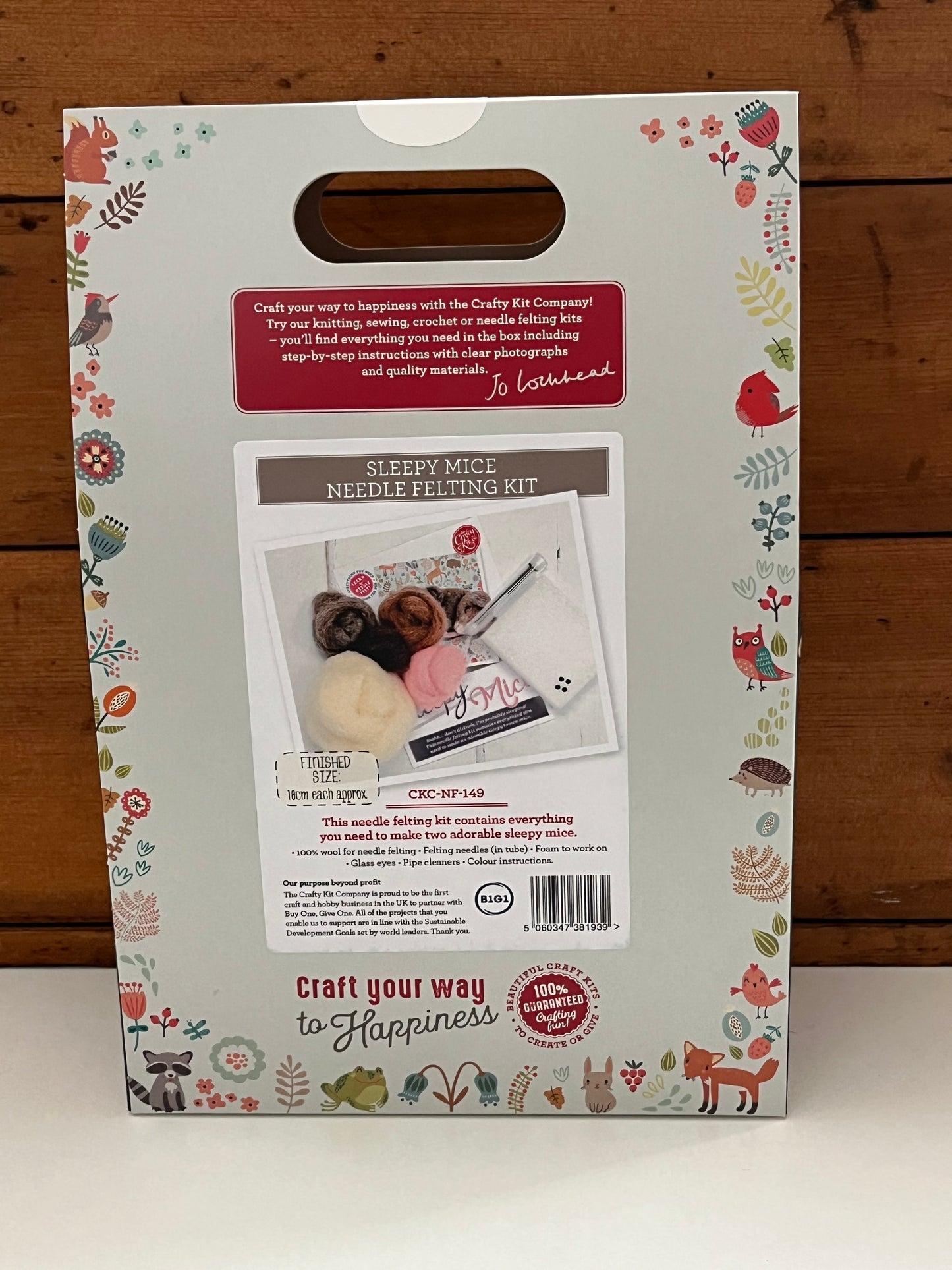 Crafting Kits, Art - Wool SLEEPING BABY MICE, Needle Felting Kit