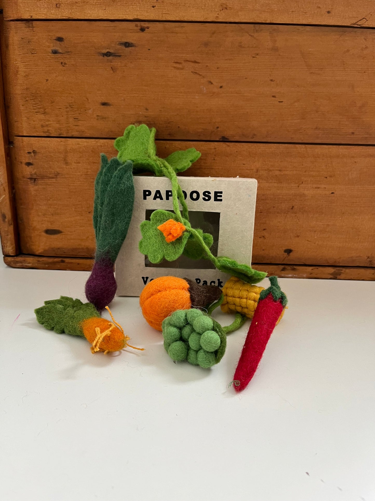 Kitchen Play Food - ENSEMBLE DE LÉGUMES en laine, 5 légumes !