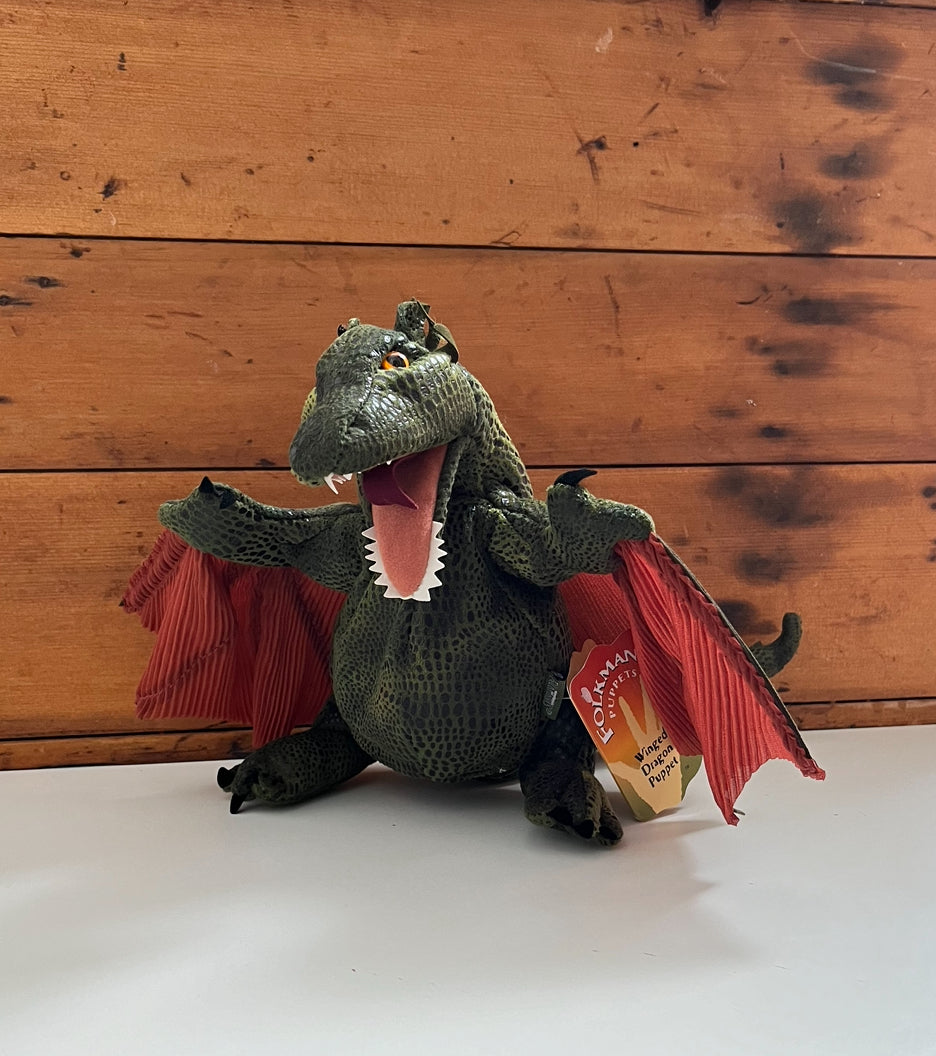 Soft Puppet - Mythical WINGED DRAGON Hand Puppet – Gnomes & Acorns