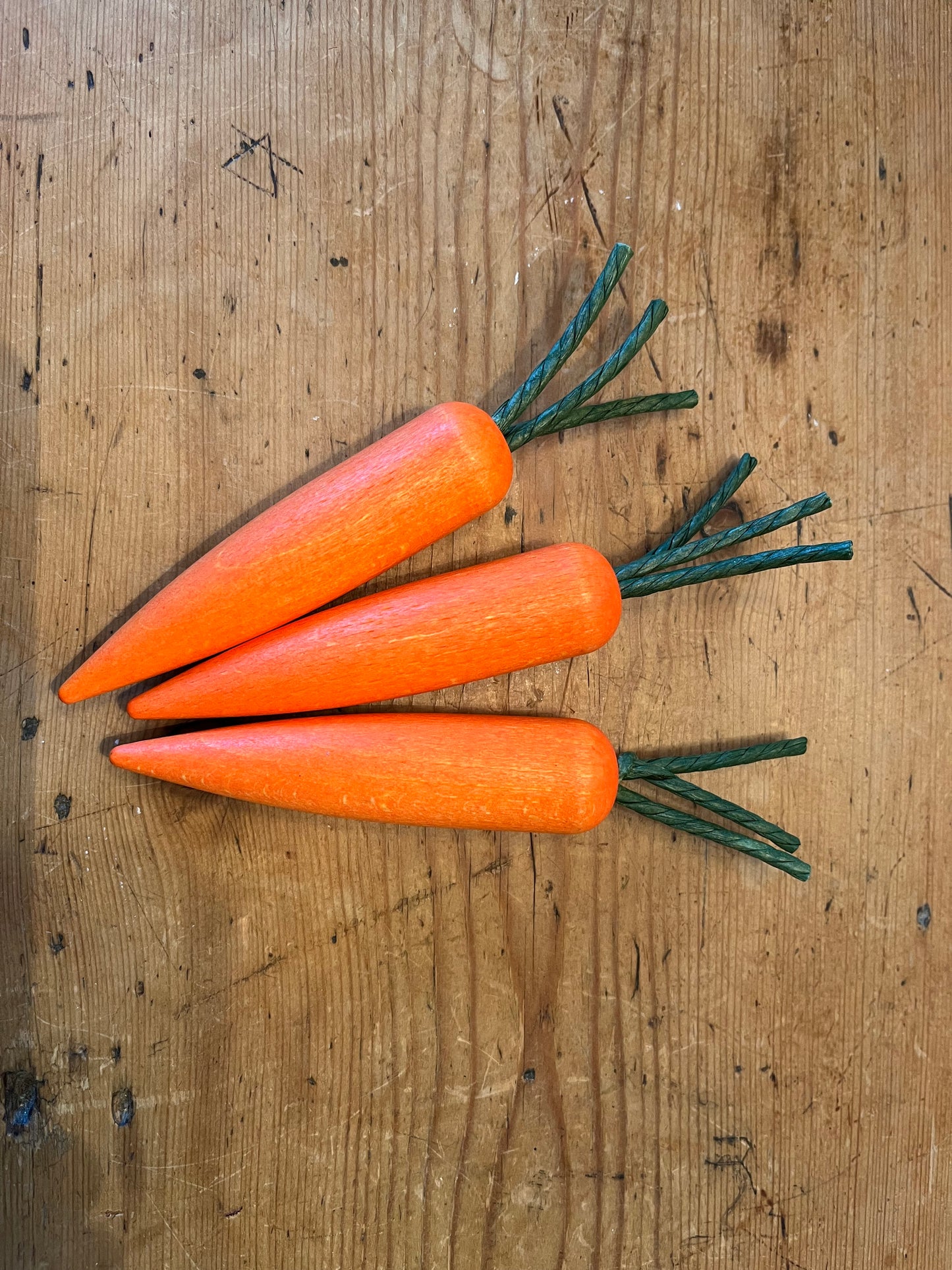 Kitchen Play Food - Wooden CARROTS, 3 pieces!