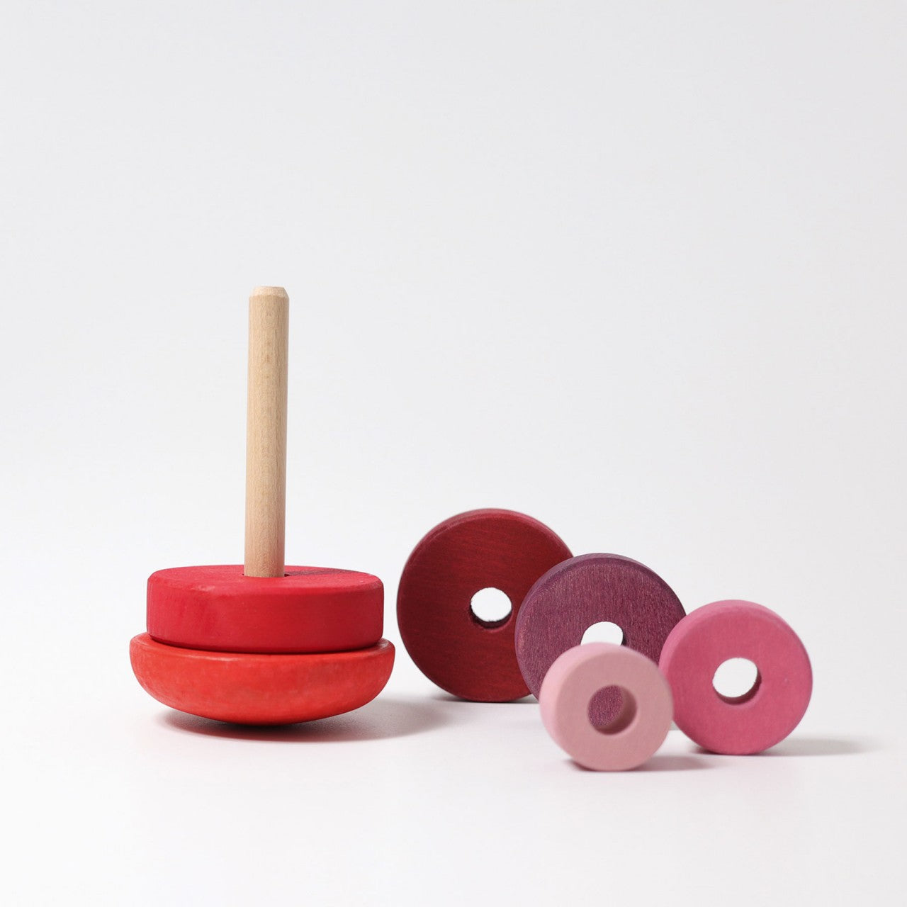 Wooden Toy, Baby - Grimm's STACKING WOBBLY TOWER, 6 pieces!