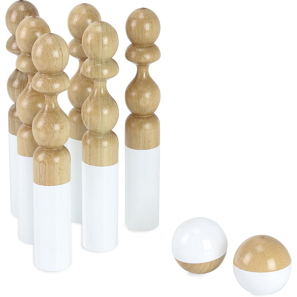 Jeu en bois - Coffret QUILLES BLANCHES BOWLING