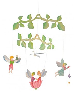 Wooden Mobile for Baby's Room - FLOWER FAIRIES
