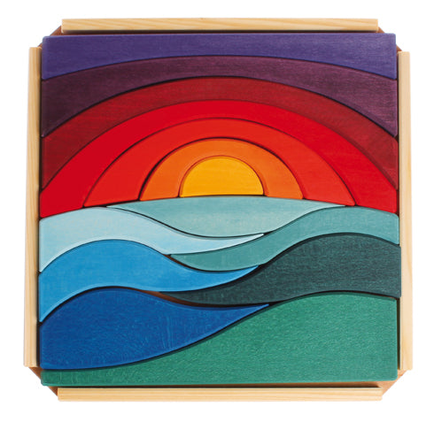 Jouet en bois - Ensemble PUZZLE LANDSCAPE de Grimm, 14 pièces !