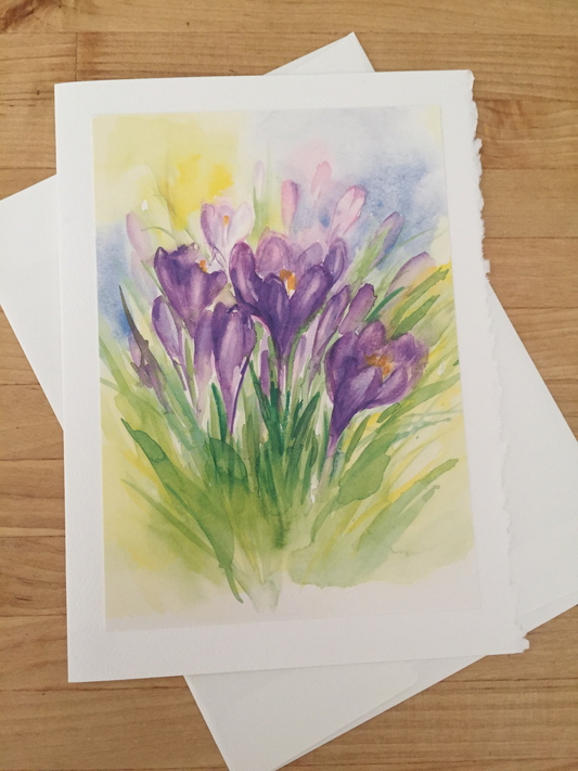 Greeting Cards/ Spring - LUMINOUS CROCUS FLOWERS