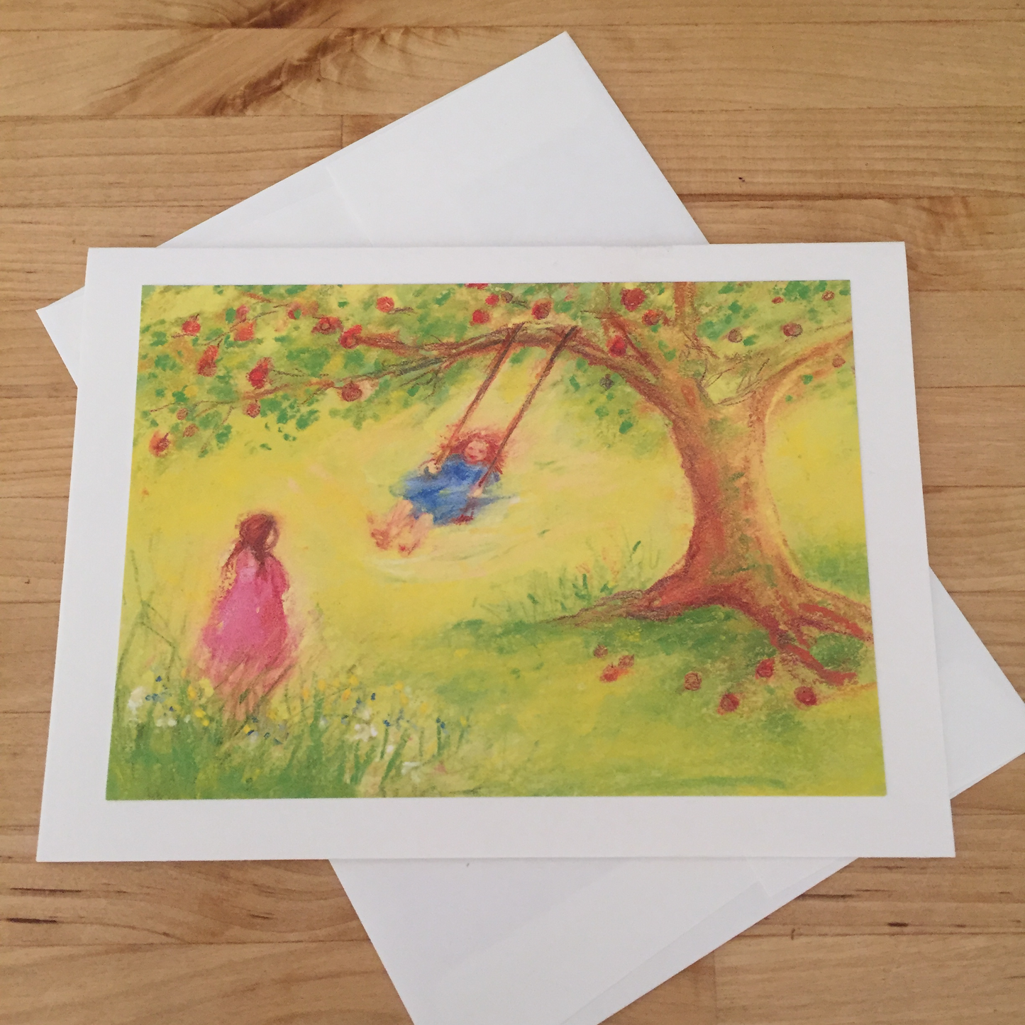 Cartes de voeux/Été - FILLES SWINGING