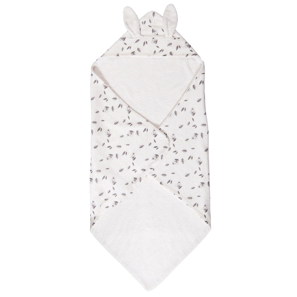 Baby RABBIT HOODED BATH TOWEL in Organic Cotton