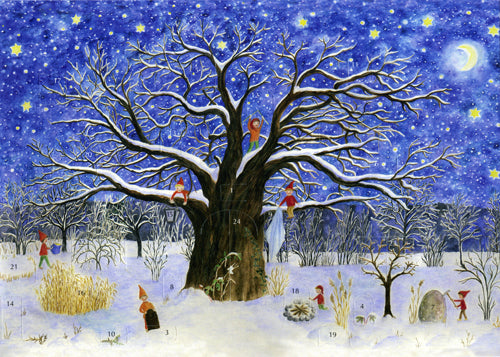 Advent Calendar Greeting Card - CHRISTMAS AT THE OLD OAK TREE
