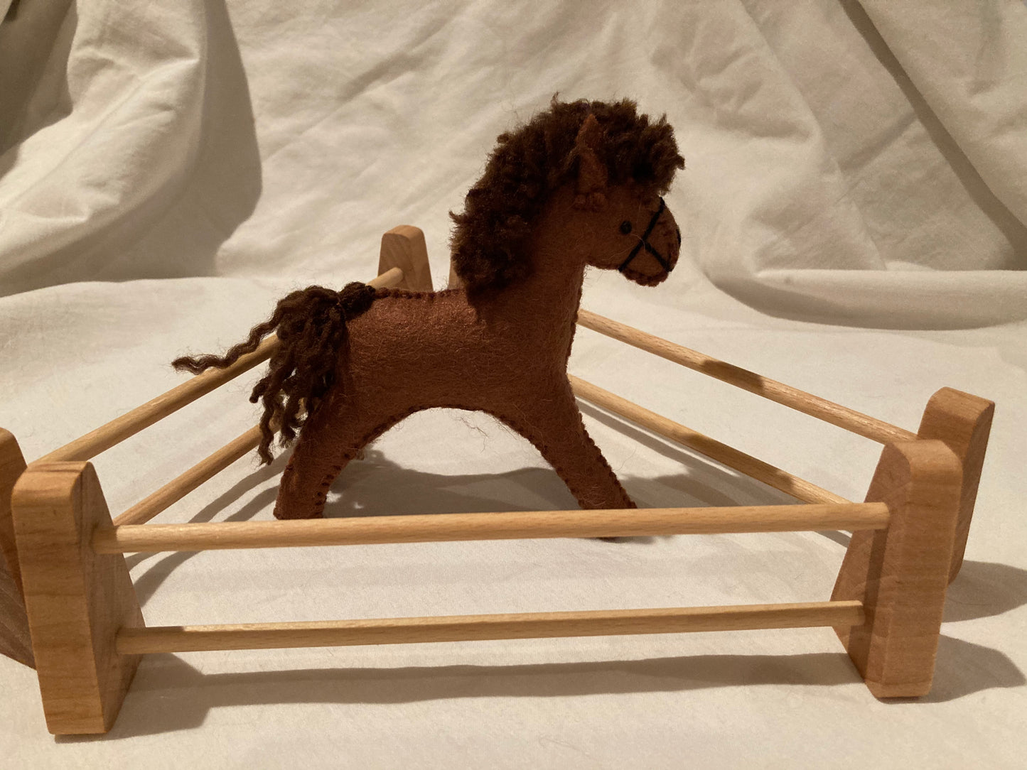 Dollhouse Soft Toy - FELT BROWN HORSE