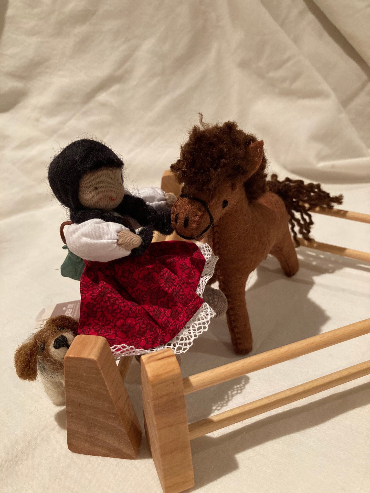 Dollhouse Soft Toy - FELT BROWN HORSE