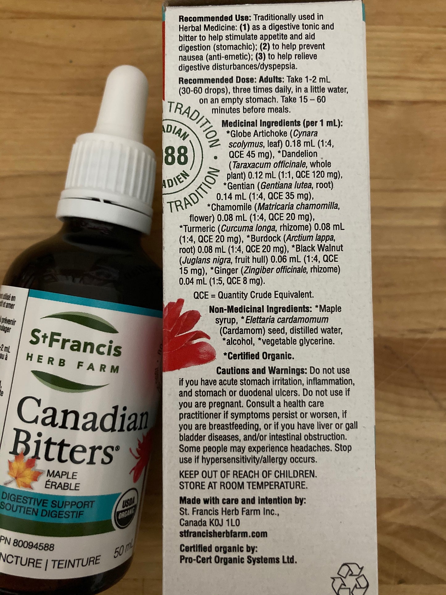 St Francis Holistic Health - AMER DIGESTIF CANADIEN avec et sans SIROP D'ÉRABLE