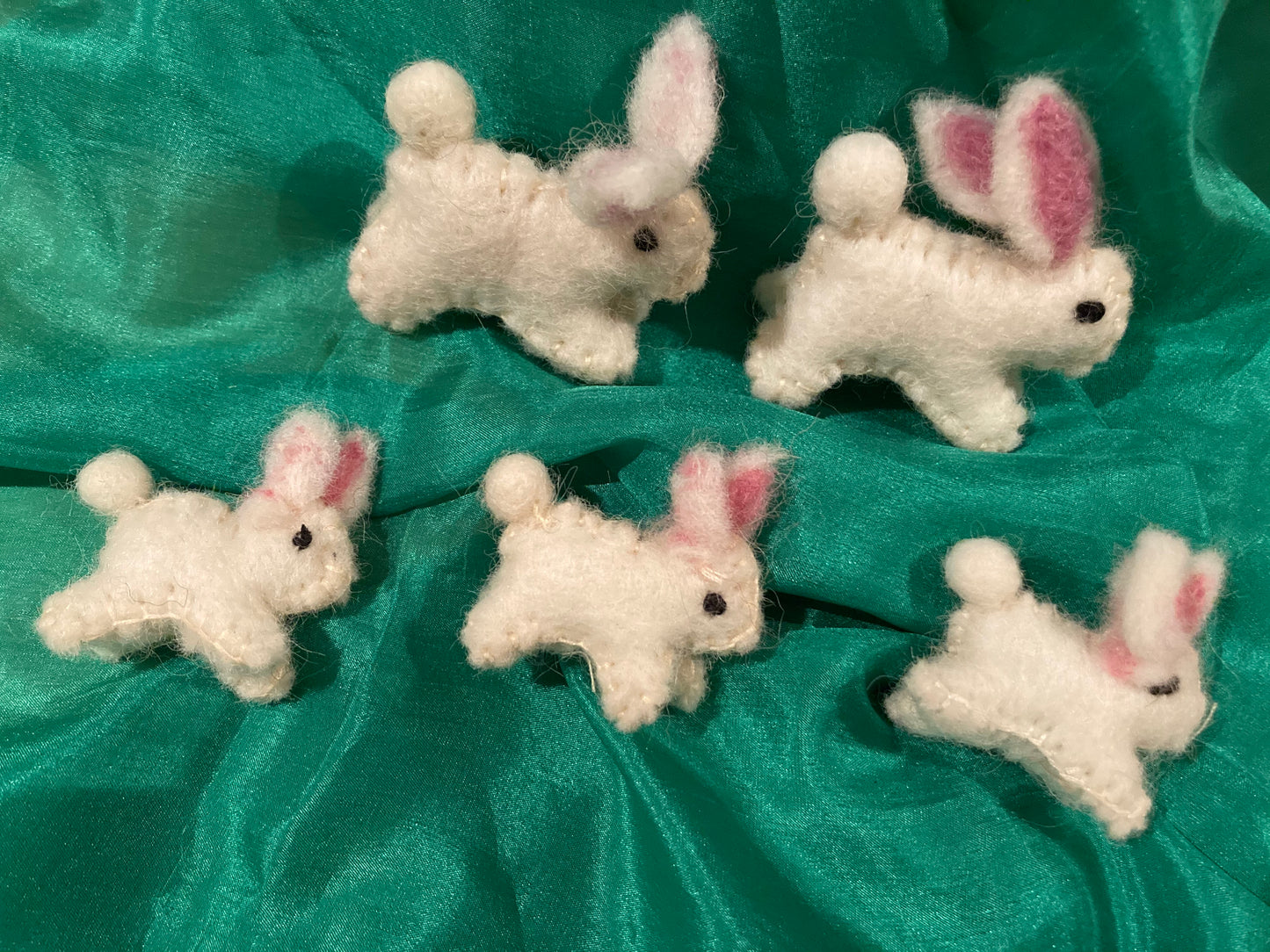 Dollhouse Soft Toy - Wool Felted WHITE RABBIT (2 sizes)