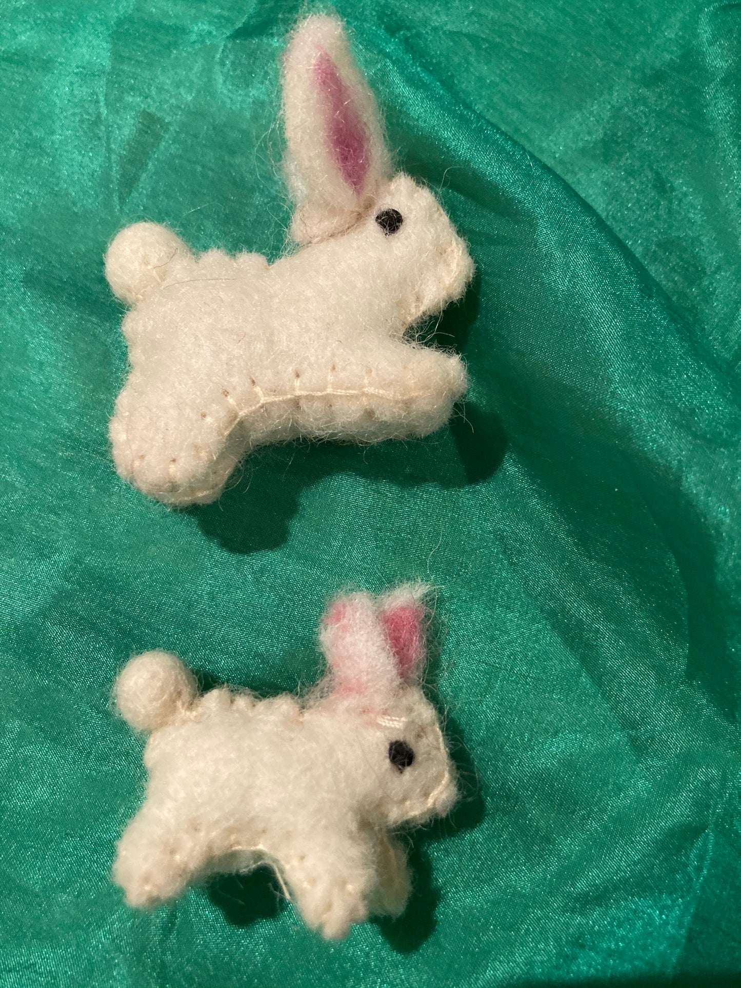 Dollhouse Soft Toy - Wool Felted WHITE RABBIT (2 sizes)