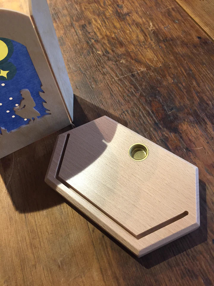 Wooden Deco by Grimm’s - Small BEESWAX CANDLES for Advent Spiral & Birthday Ring (Box of 20 candles and Sticky Wax)