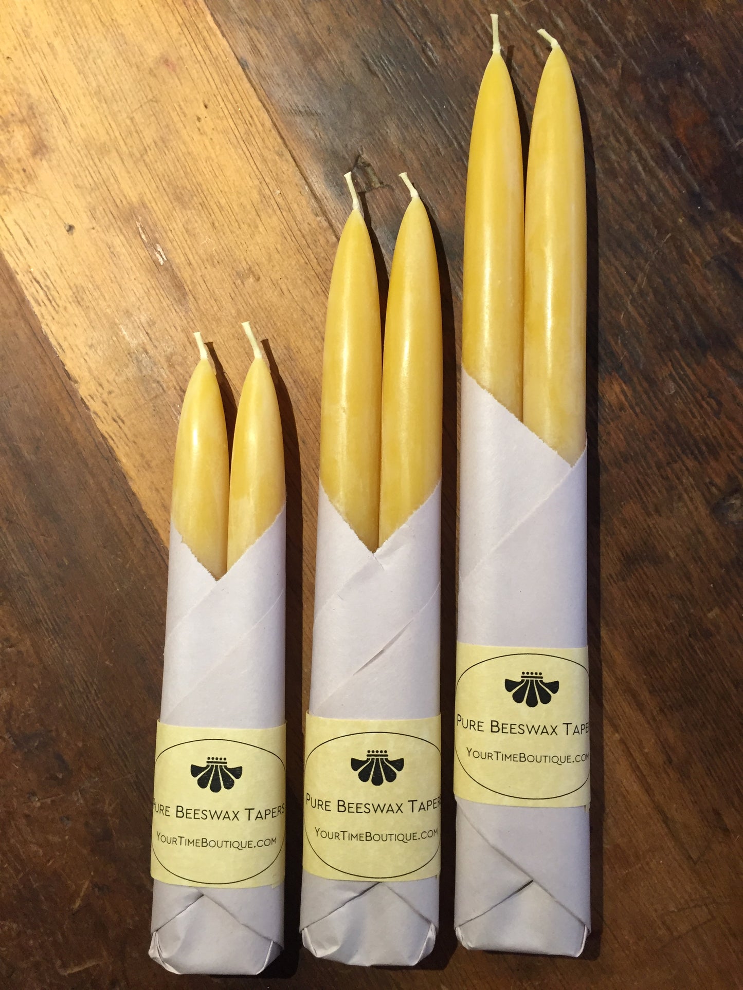 Beeswax Candles - 8 INCH TAPER PAIR