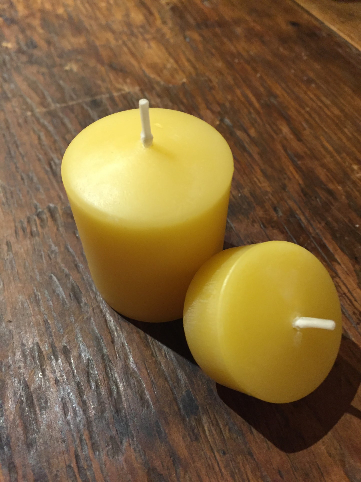 Beeswax Candles - 3 VOTIVE PILLAR CANDLES