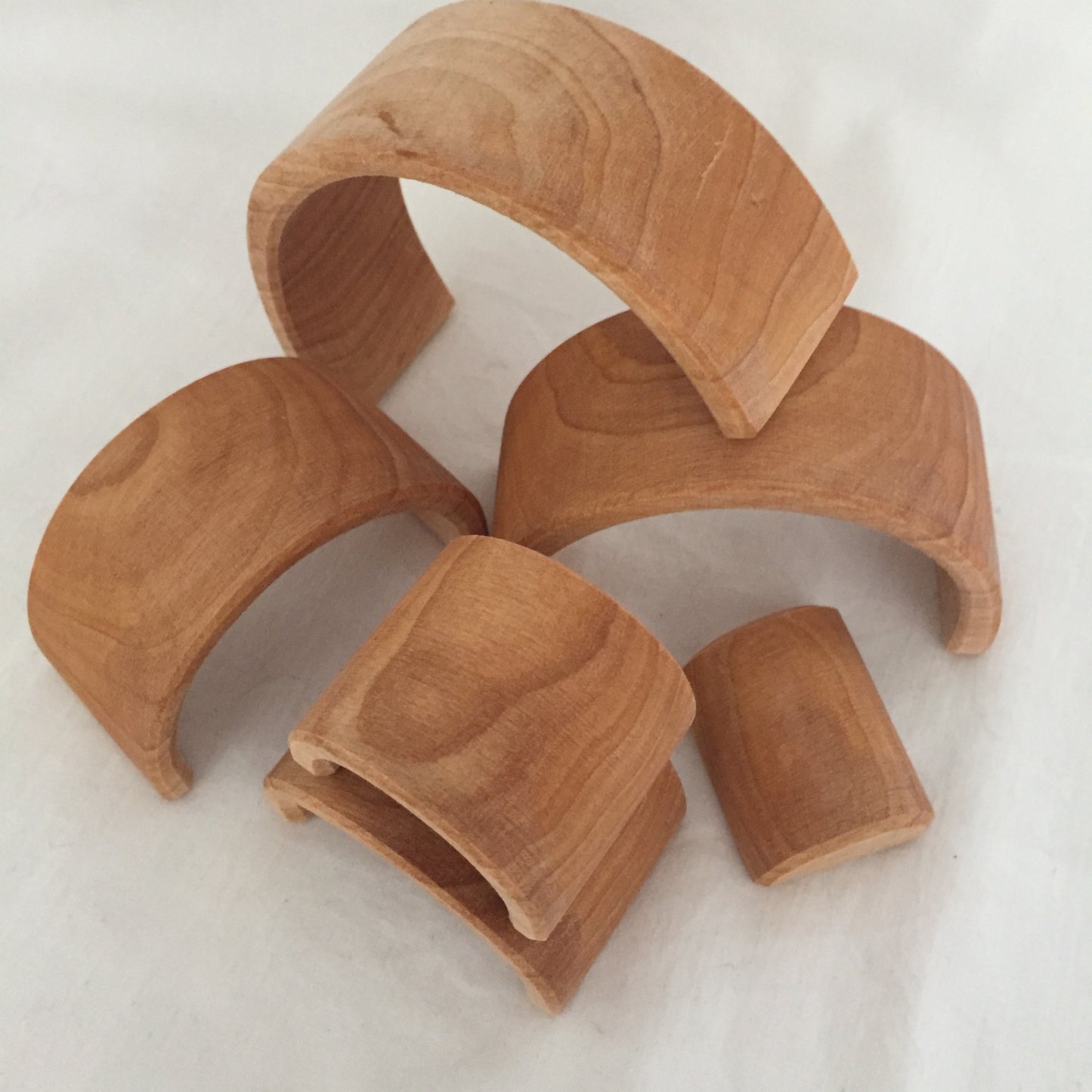 Wooden Toy - TUNNEL in 6 pieces of NATURAL WOOD, small size