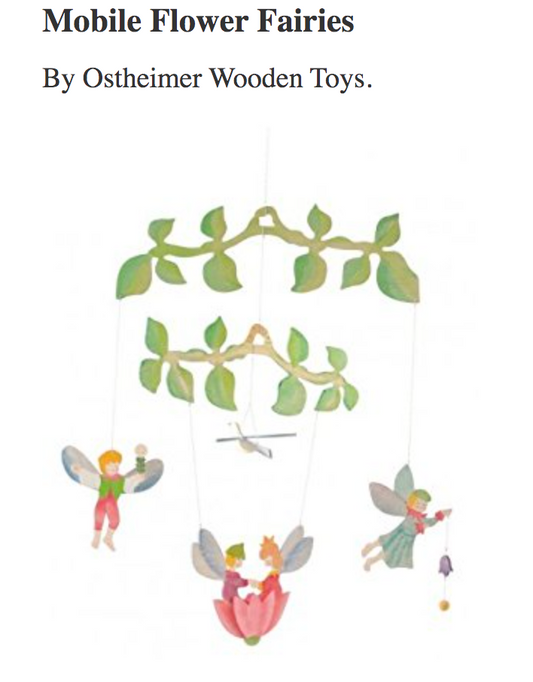 Wooden Mobile for Baby's Room - FLOWER FAIRIES