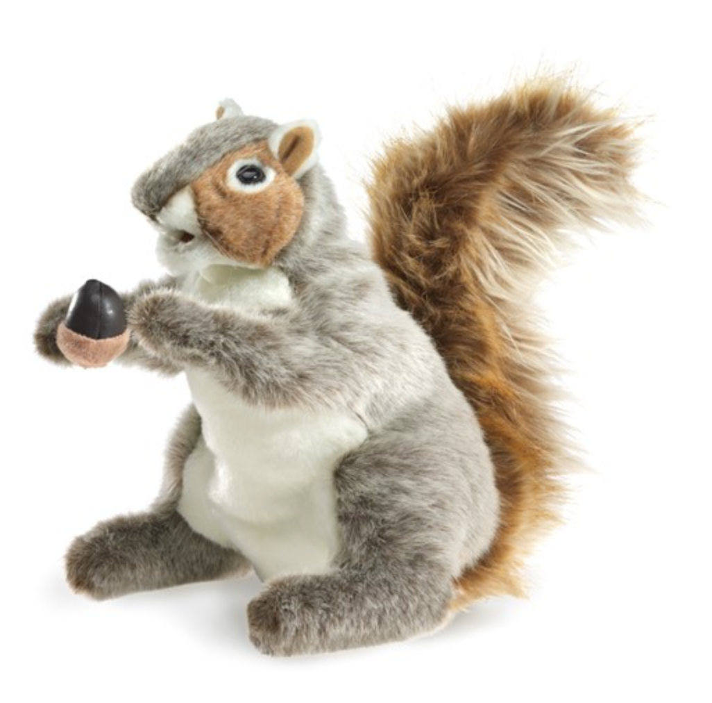 Soft Puppet Toy - GREY SQUIRREL Hand Puppet (Large)