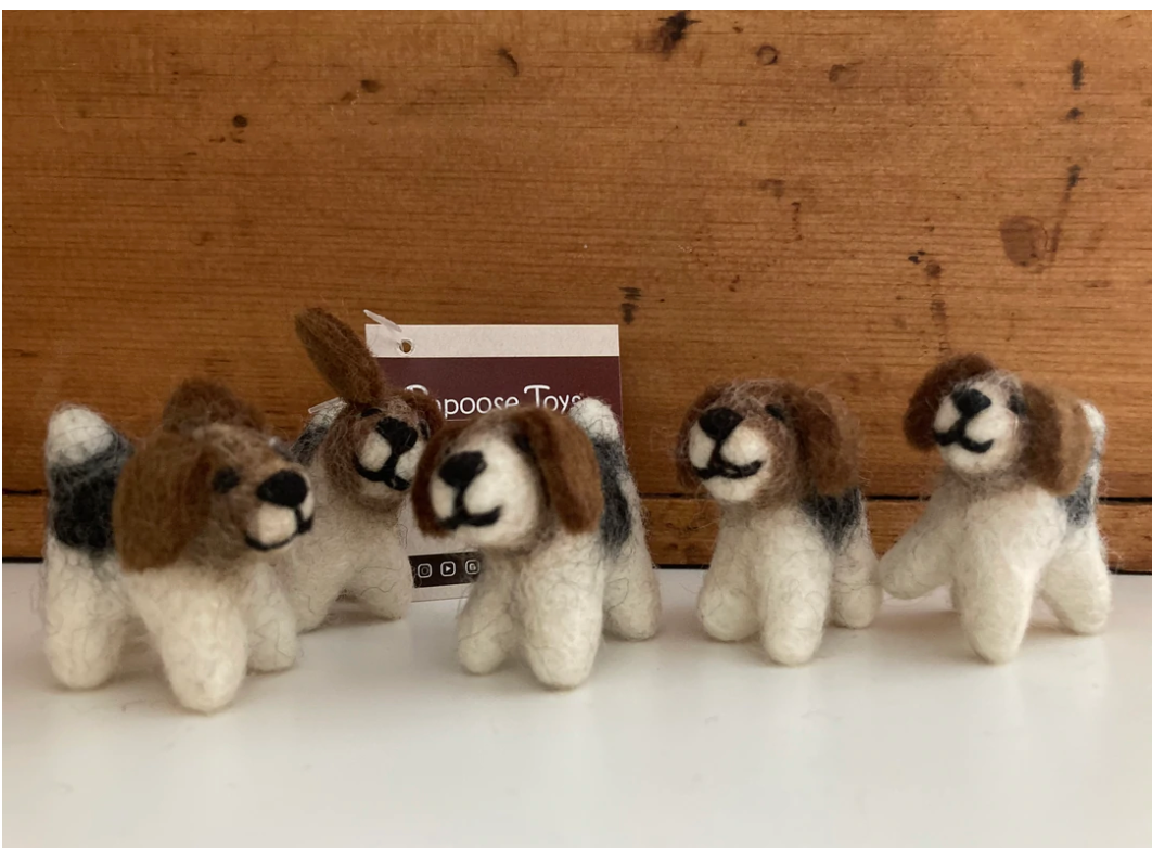 Dollhouse Soft Toy Wool Felted BEAGLE PUPPY DOG