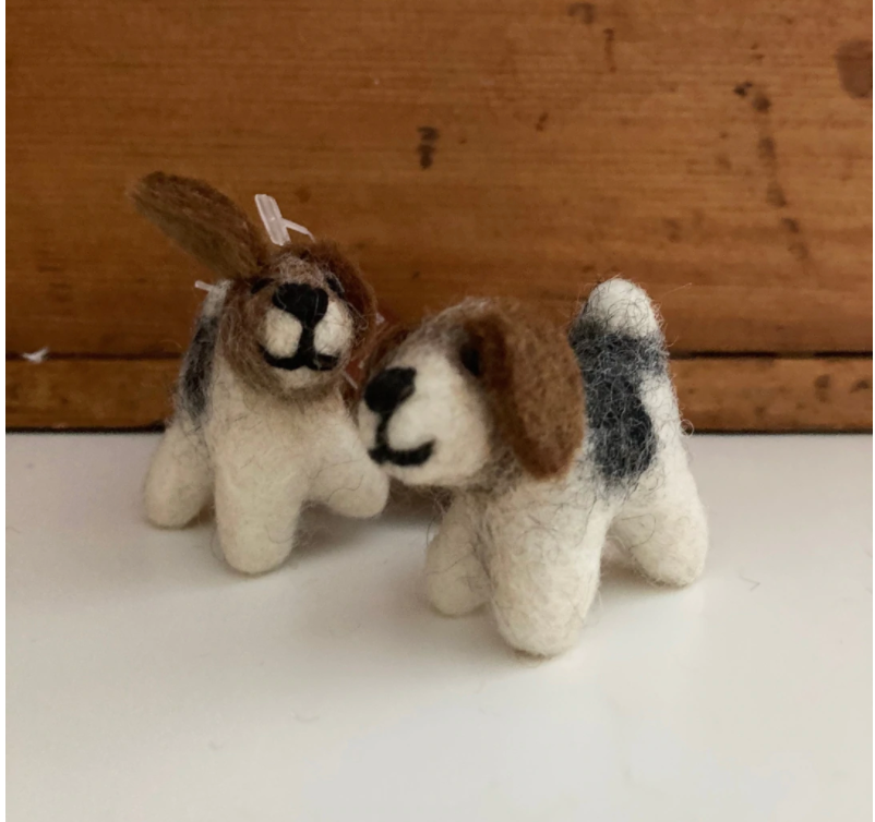 Dollhouse Soft Toy - CHIEN CHIOT BEAGLE feutré
