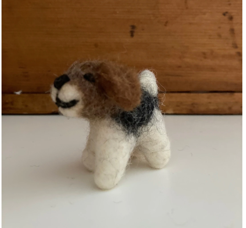 Dollhouse Soft Toy - CHIEN CHIOT BEAGLE feutré