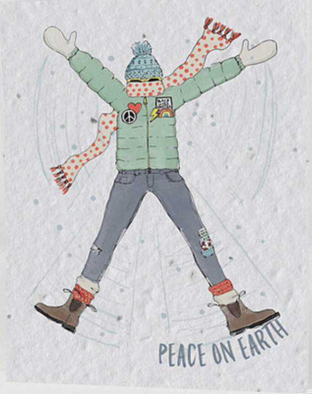 FlowerPaper Greeting Card - PEACE ON EARTH