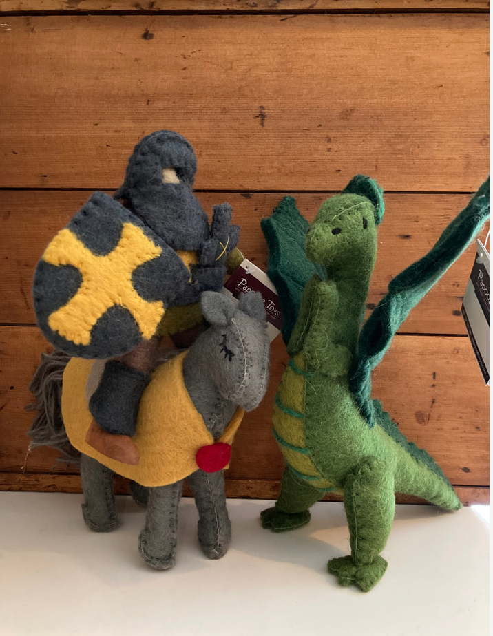 Dollhouse Soft Toy - Wool Felted DRAGON, Blue