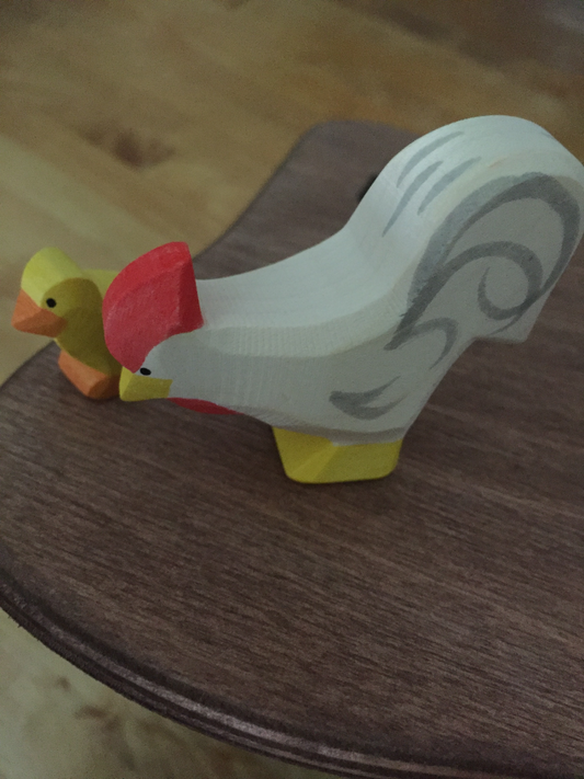 Wooden Dollhouse Play - WHITE ROOSTER