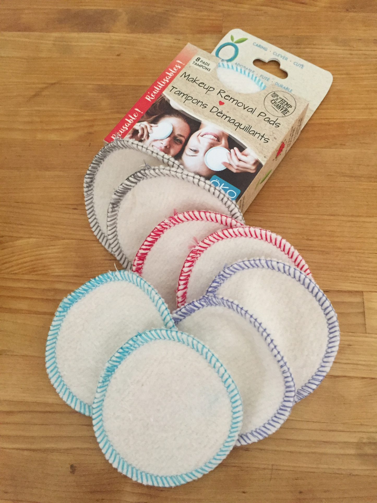 EcoHome - REUSABLE MAKE-UP REMOVAL PADS, 8 pads!